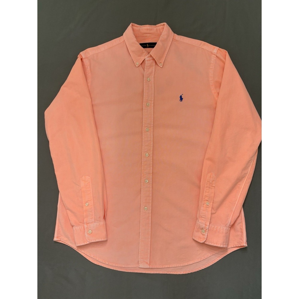 Ralph Lauren Men's Button-Down Shirt in Coral Orange Size Large